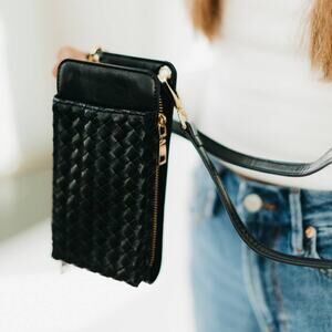Woven Double Duty Phone Bag Black